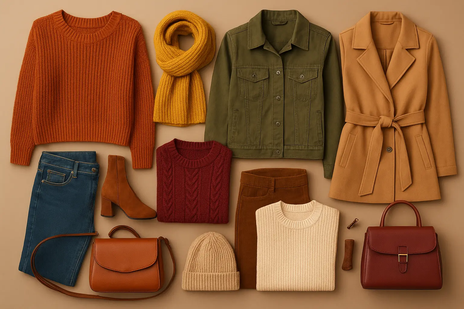 Autumn color palette clothes